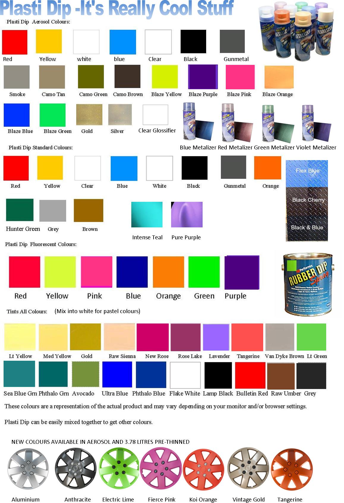 Plasti Dip Color Chart