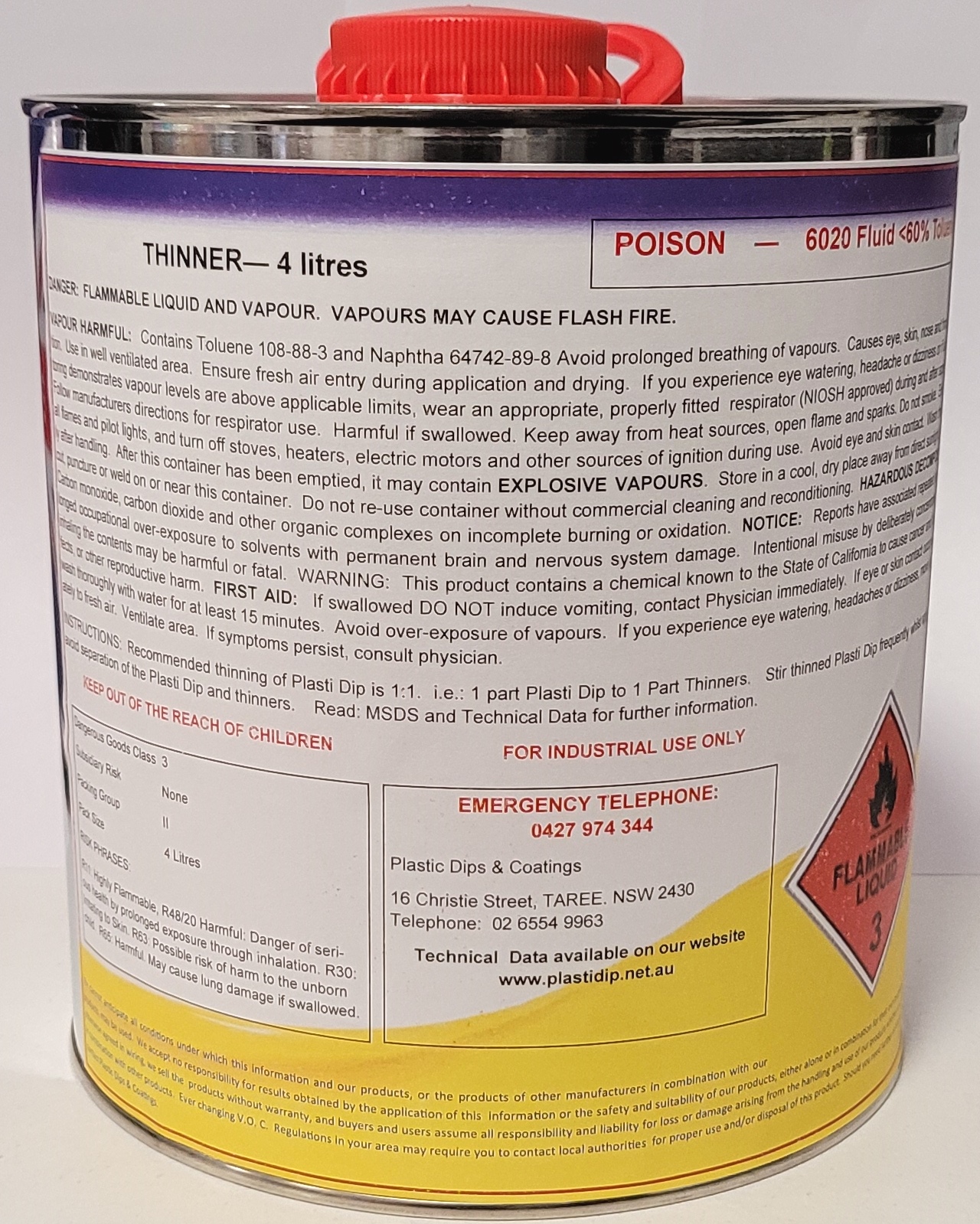 Plasti Dip Thinner 4 ltr Clear